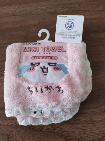 치이카와 (먼작귀) 후와후와 미니 타월 약 25 x 25cm 핑크