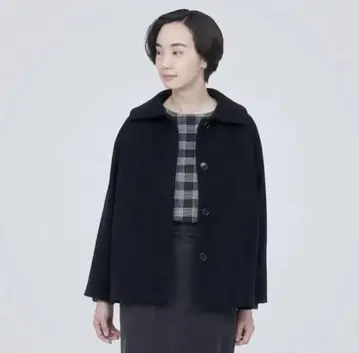무인양품 재생 울 숏코트 (다크 네이비) 여성용 L