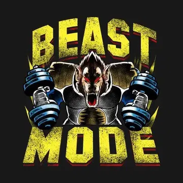 [ 셔츠 ] BEAST MODE 거대 원숭이 베지터 골드짐 블랙 XL