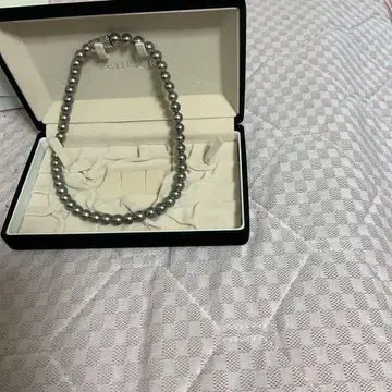 그레이 펄 비즈 목걸이 박스 포함