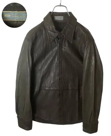 레어 구제 의류 양가죽 리얼 가죽 브라운 셔츠 CIAOPANIC 제조