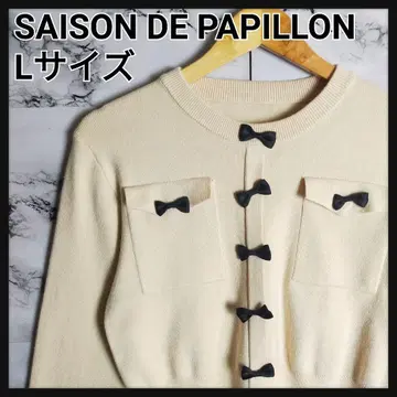 SAISON DE PAPILLON 리본 크루넥 니트 풀오버