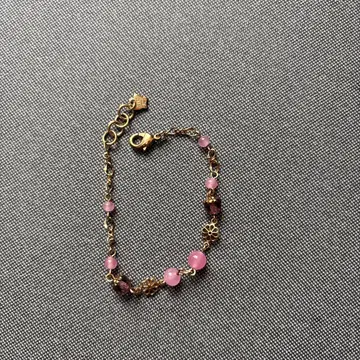 ANNA SUI 핑크 비즈 꽃 모티브 팔찌