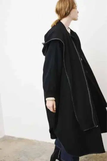 후드 부착 울풍 판초 케이프 코트