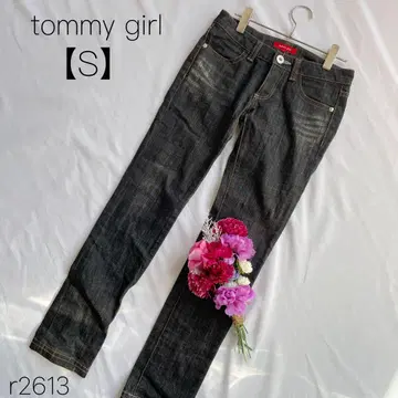 토미걸 로우라이즈 면 혼방 블랙 청바지 일본제 TOMMY [ S ]
