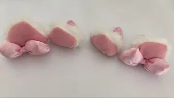 핑크 귀 달린 머리띠