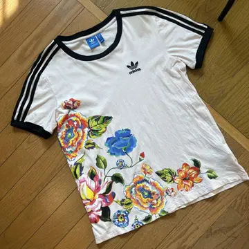 아디다스 오리지널 FLORALITA 링거 T셔츠 핑크 L