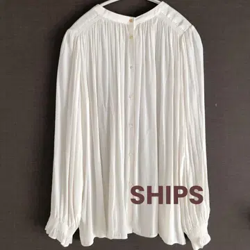 SHIPS 솔리드 개더 블라우스