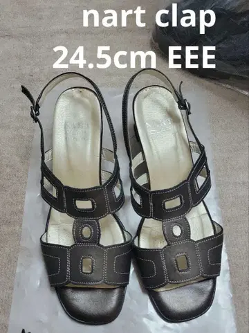 NART CLAP 브라운 오픈토 샌들 24.5cm EEE