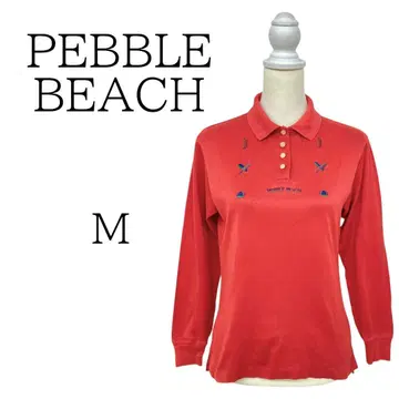 PEBBLE BEACH 페블비치 레드 긴팔 피케 셔츠 M