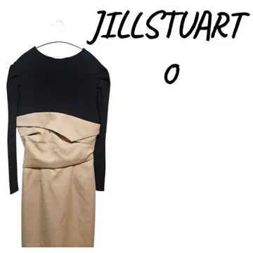JILLSTUART 블랙 베이지 무릎 기장 원피스