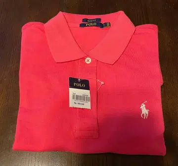 미사용 새상품 Polo 슬림핏 핑크 피케 셔츠 L