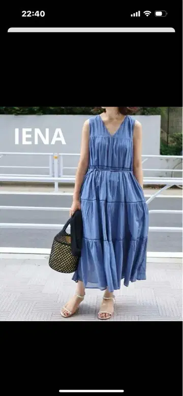 IENA 코튼 보일 원피스 이에나 티어드 원피스 V넥