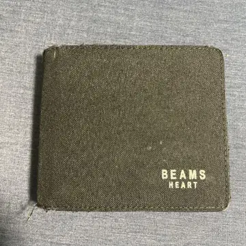 BEAMS 블랙 이단 접이식 지갑