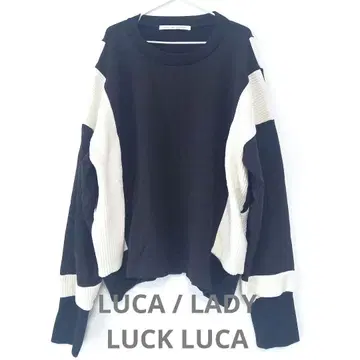 LUCA/LADY LUCK LUCA 배색 니트 콜 절개 맨투맨