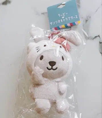 래피 봉제 인형 마스코트 키링 러빗 키티 산리오