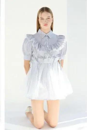 릴릴리 lilLilly 튤 레이어드 미니 드레스 깅엄 체크