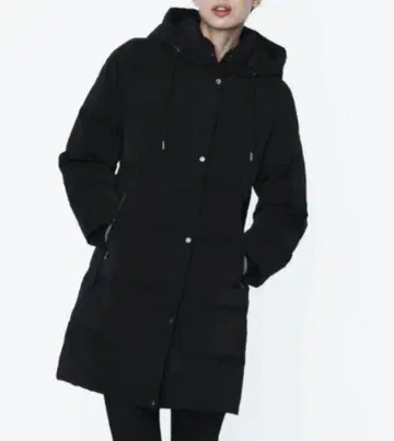 미사용 ZARA 윈드 프로텍션 후드 퍼프 아노락 블랙 M