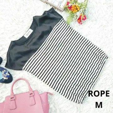 새상품급 일본제 ROPE T셔츠 (M) 블랙/화이트/보더