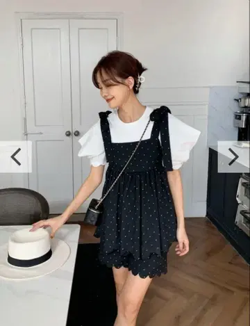 BB 플레어 도트 리본 셋업