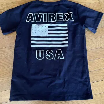 AVIREX 아비렉스 T셔츠 네이비 성조기 로고 반팔 남성용 M