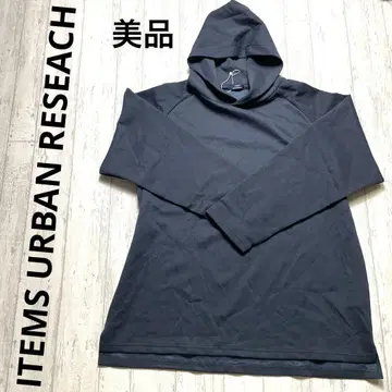 ITEMS URBAN RESEACH 네이비 긴팔 후드 부착 풀오버 L