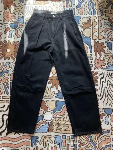 UNIQLO 블랙 와이드 팬츠 43-54