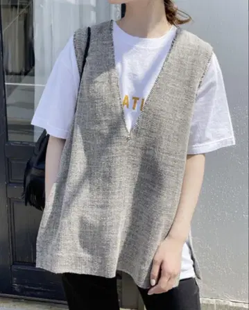 Spick & Span V넥 린넨 베스트