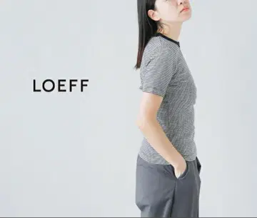 LOEFF 로에프 코튼 플라이스 링거 T셔츠 보더