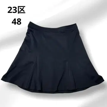 23구 플레어 스커트 무릎 기장 블랙 48 루즈핏 K14