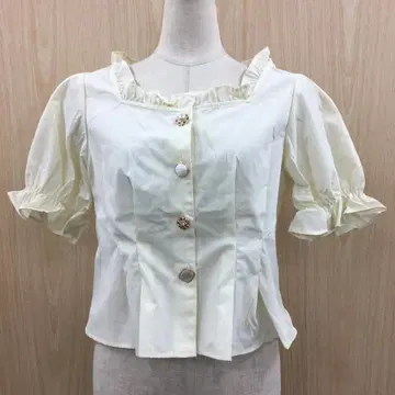 새상품 잉그 프릴 소매 반팔 셔츠 F0917A01