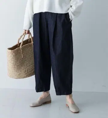 카구레 데님 크롭 팬츠