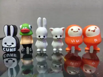 큔 CUNE 캐릭터 소프트 비닐 피규어 6개 세트 하토야마 오즈본