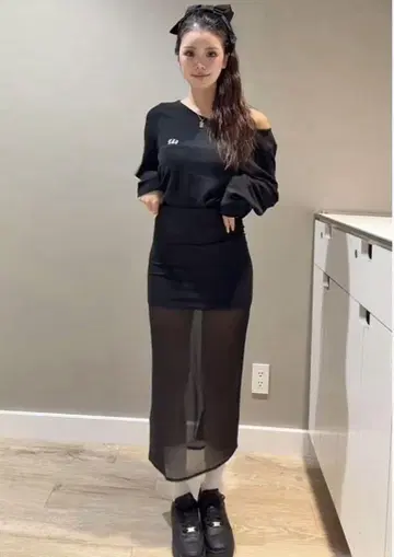GAP 메쉬 미디 스커트 S