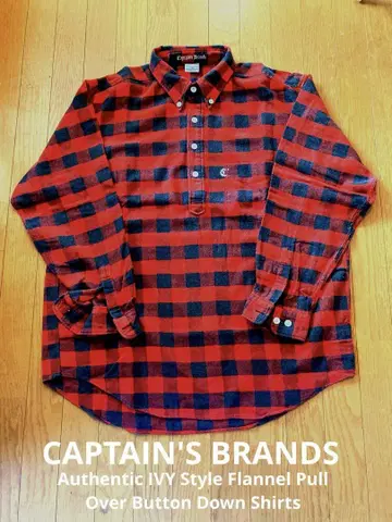CAPTAIN'S BRANDS 플란넬 풀오버 긴팔 BD 셔츠