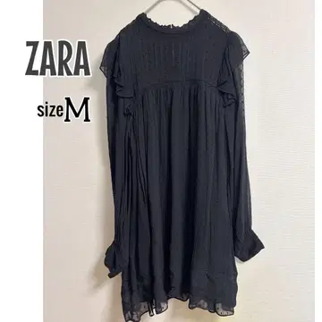 [ 시착만 한 상품 ] ZARA 레이스 패턴 미니 원피스 튜닉 블랙 M