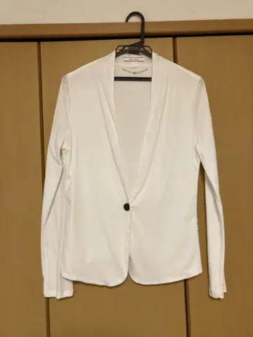 BEIGE, 화이트 노카라 자켓 스타일 가디건