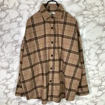 WEGO 위고 (M) 체크 플란넬 셔츠 자켓 브라운 계열