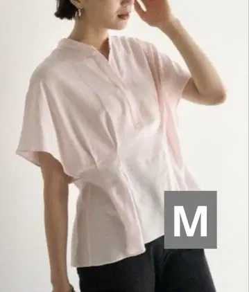 이번 시즌 안피로 워셔블 린넨 레이온 턱 블라우스 핑크 M