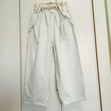 니코앤드 서스펜더 화이트 데님 팬츠 L