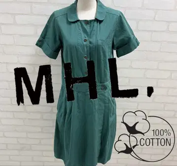 새상품급 MHL 100% 코튼 그린 셔츠 원피스