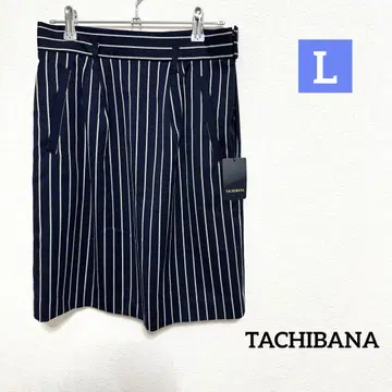 TACHIBANA 네이비/화이트 스트라이프 타이트 스커트