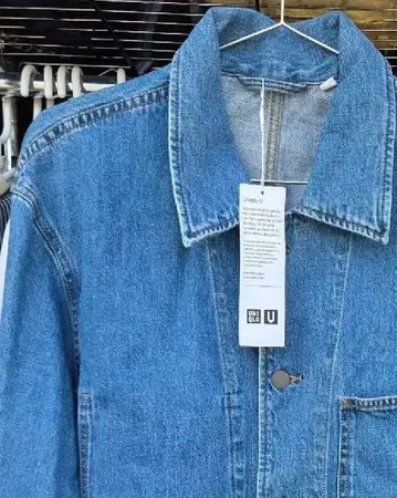 유니클로 데님 자켓 버튼 프론트 4 포켓