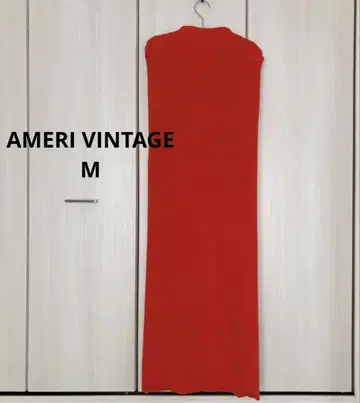 AMERI VINTAGE 슬리브리스 롱 니트 원피스 오렌지