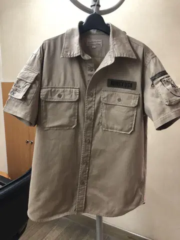 AVIREX 아비렉스 반팔 워크 셔츠 XL 베이지