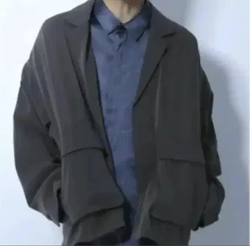 hare 트로미 자켓 그레이 블루종