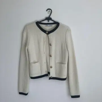 ZARA 아이보리 크롭 가디건 M