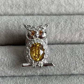 SWAROVSKI 올빼미 핑 브로치