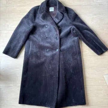 ZARA 브라운 더블 롱 코트