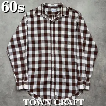 60s TOWNCRAFT 체크 셔츠 빈티지 타운크래프트